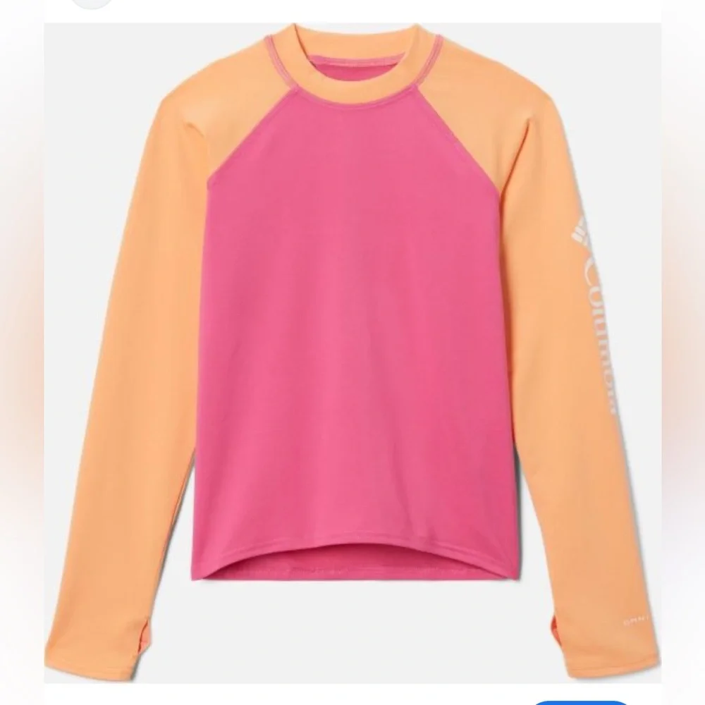 NWT Columbia‎ Girls Rashguard / Sandy Shores Long Sleeve Sunguard Pink / Peach